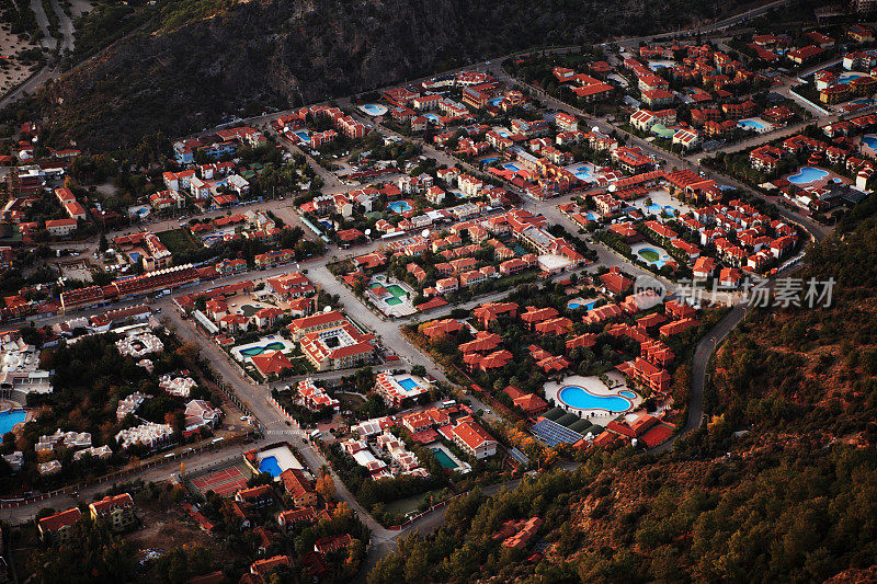 鸟瞰旅游胜地，Oludeniz -土耳其